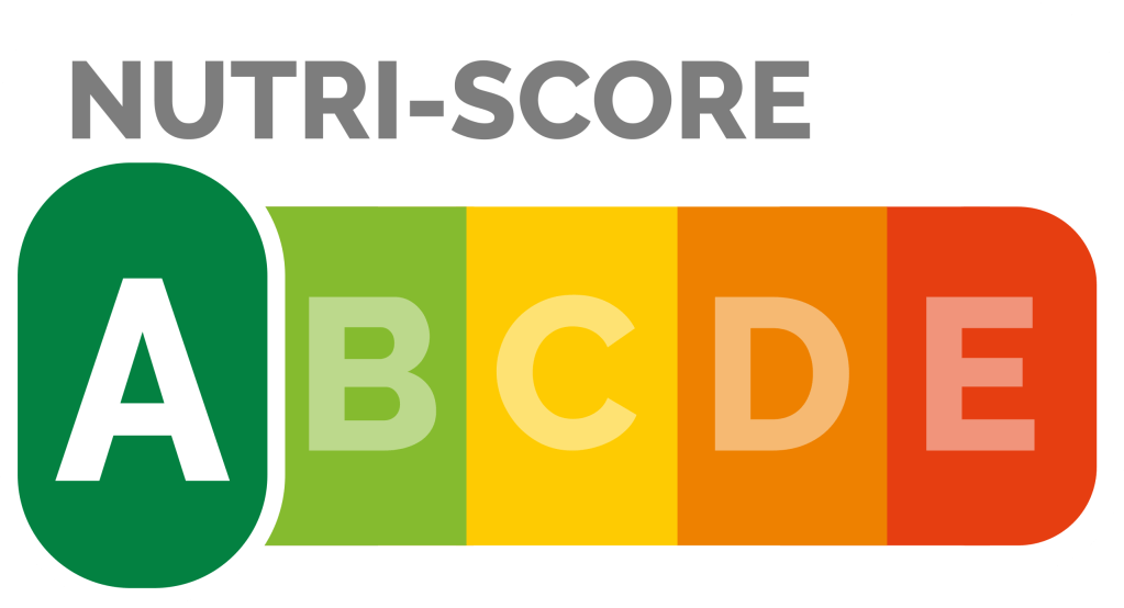 logo nutri score A à E, de vert foncé à rouge foncé
